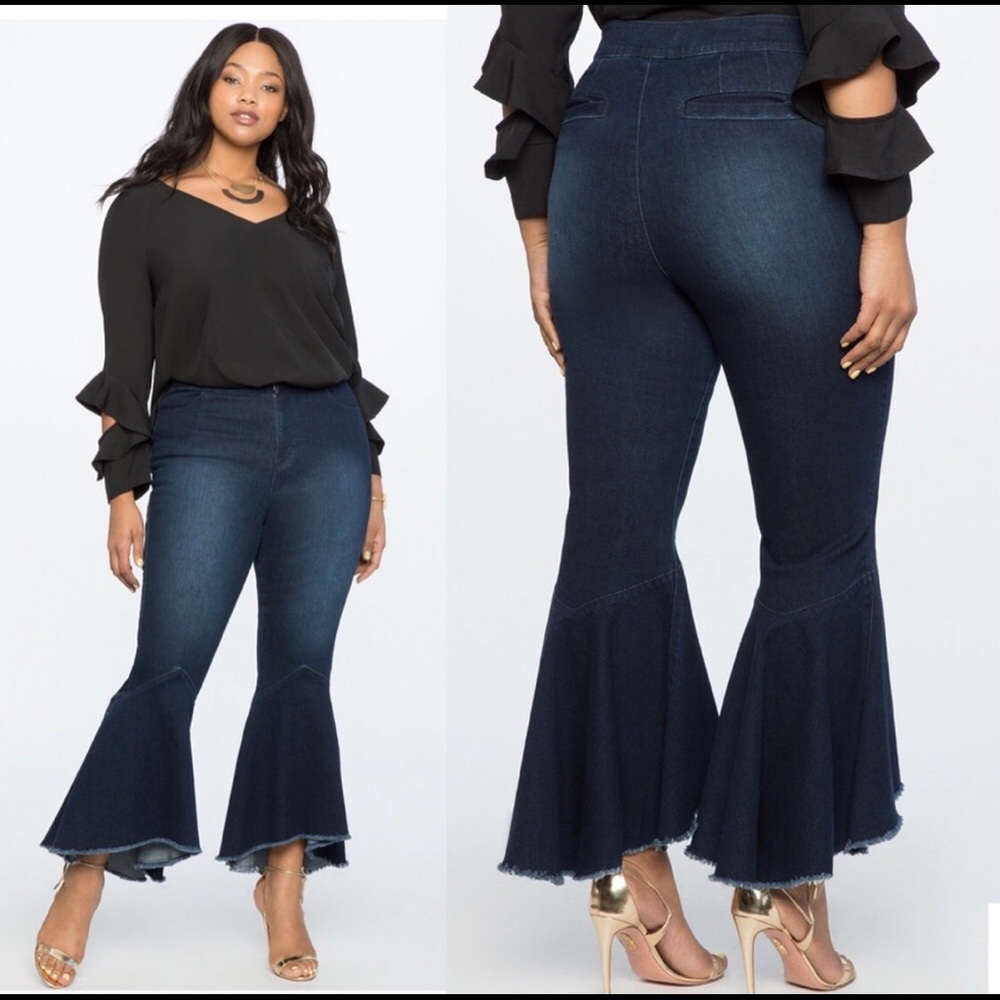 NWT Eloquii Drama Ruffle Jean